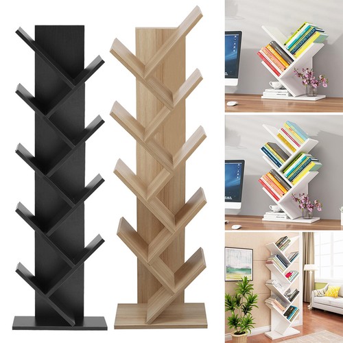 Wooden tree shelf bookshelf - shelf,