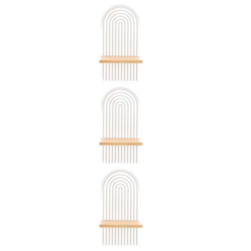 3pcs white wood - white, wall