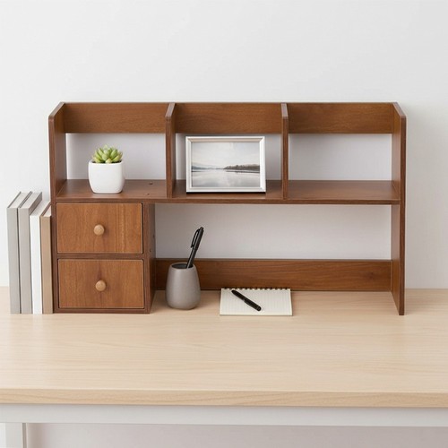 Tier wood desktop bookshelf - desktop,