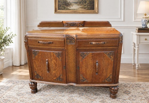 Antique carved oak art - art, deco