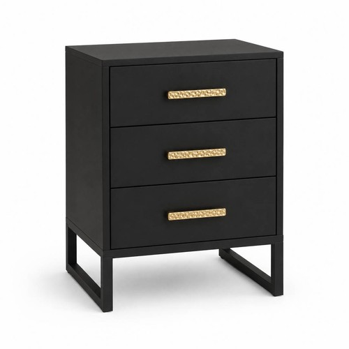 Black wood nightstand - wood,