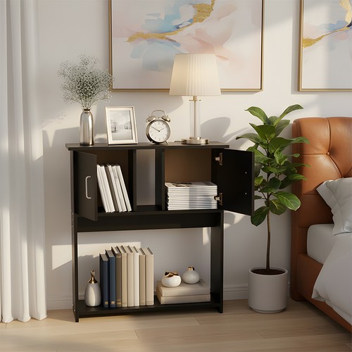 80cm wood console table - wood, slim