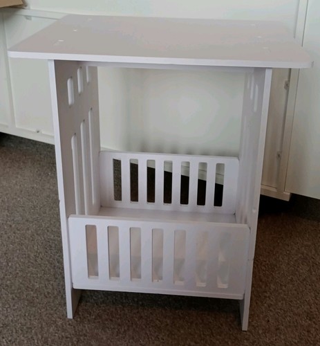 White table with - table, underneath
