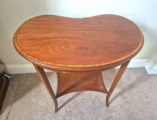 Wood kidney shaped side table - wood,