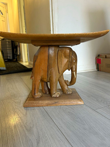 Vintage wooden elephant side - elephant,