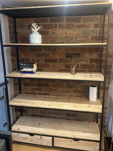 Iron frame mango wood shelving - mango,