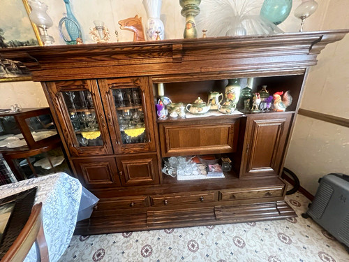 Brown wood glass display - glass,