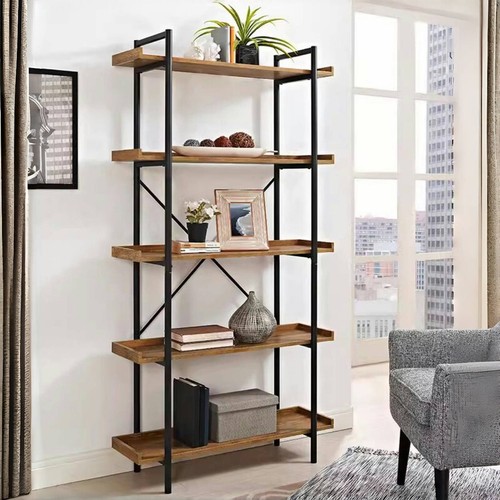 5tier bookcase shelves wood - bookcase,