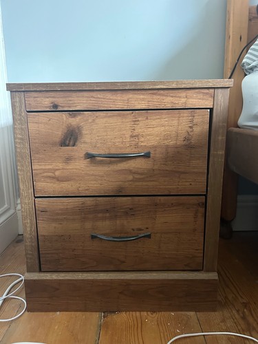 Dark brown wood bedside - dark,