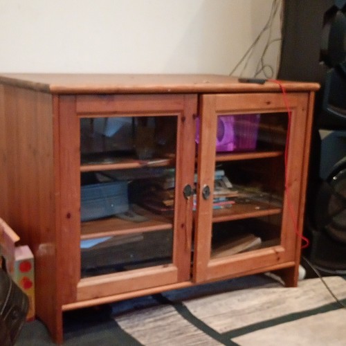Solid pine glass cabinet - pine,