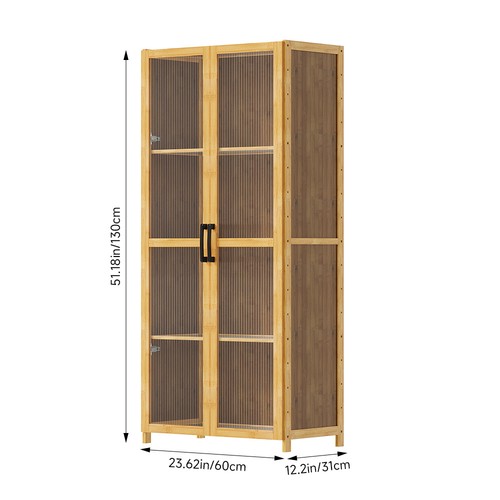 Tall bamboo storage cabinet - storage,
