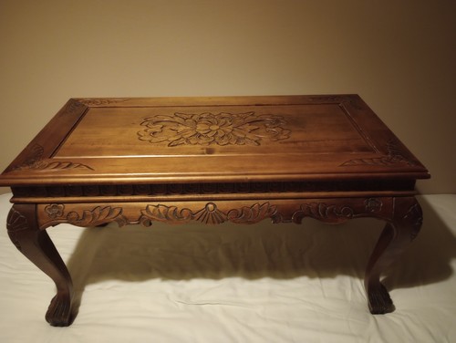 Hand carved walnut coffee - hand,
