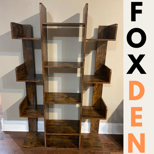 Rustic bookcase unique tree - rustic,