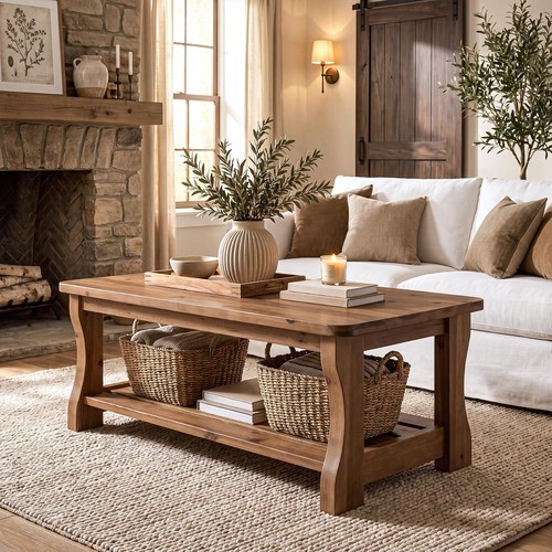 120cm solid wood coffee - 120cm,