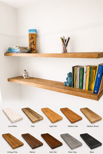 Rustic floating shelves - shelves,