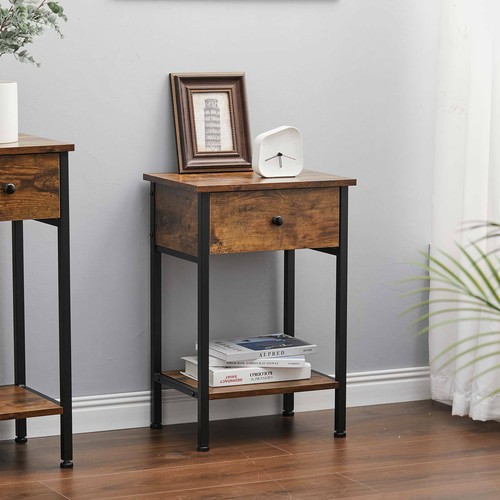 Bedside table brown cabinet - bedside,