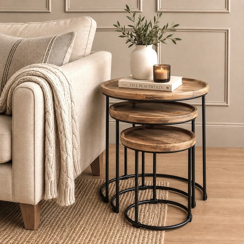 Round solid wood nest 3 - round,