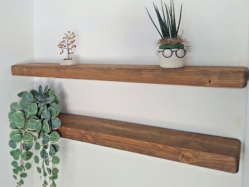 Rustic shelves floating solid - rustic,