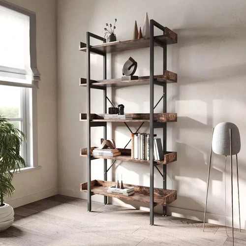 Rustic wood bookcase - wood, bookshelf