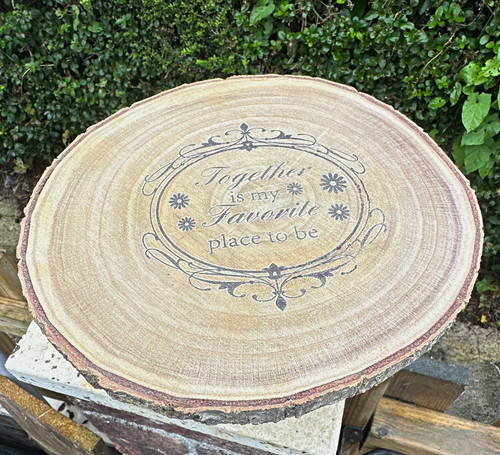 Rustic round wood slice cake - rustic,
