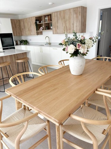 Solid oak dining table - oak,