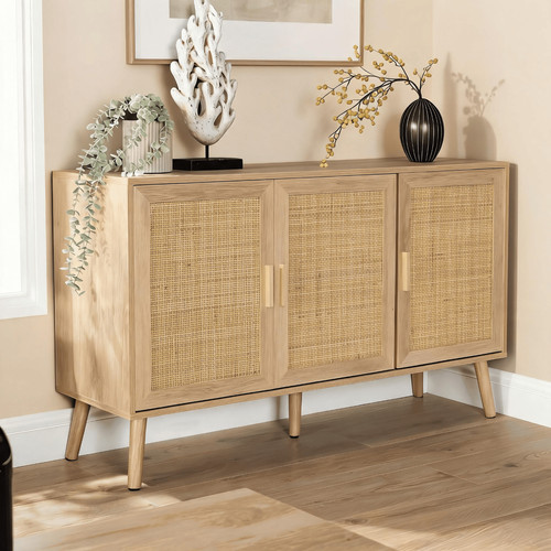 Sideboard rattan doors solid - sideboard,