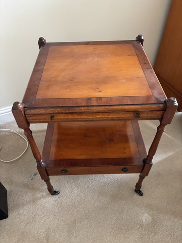 Square wood side table - wood,
